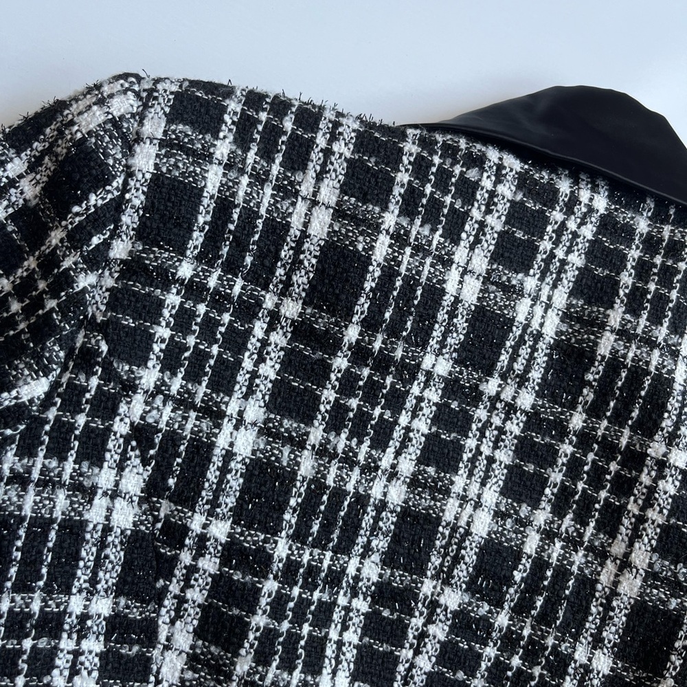 NWT Rachel Parcell Black and White Plaid tweed Blazer - Picture 16 of 16